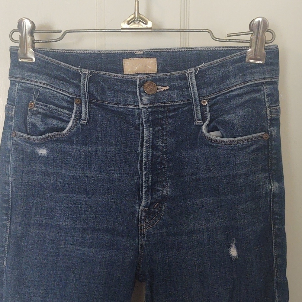 Mother The Stunner Chew Skinny Jean Wash Off Duty Sz 24 - Picture 2 of 12